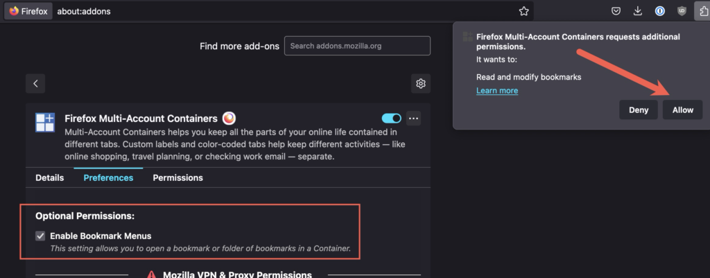 Allow Permissions
