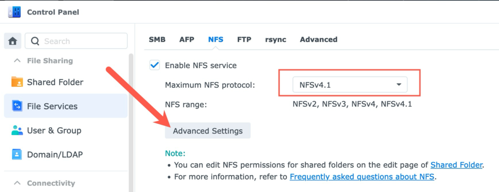 Synology Settings