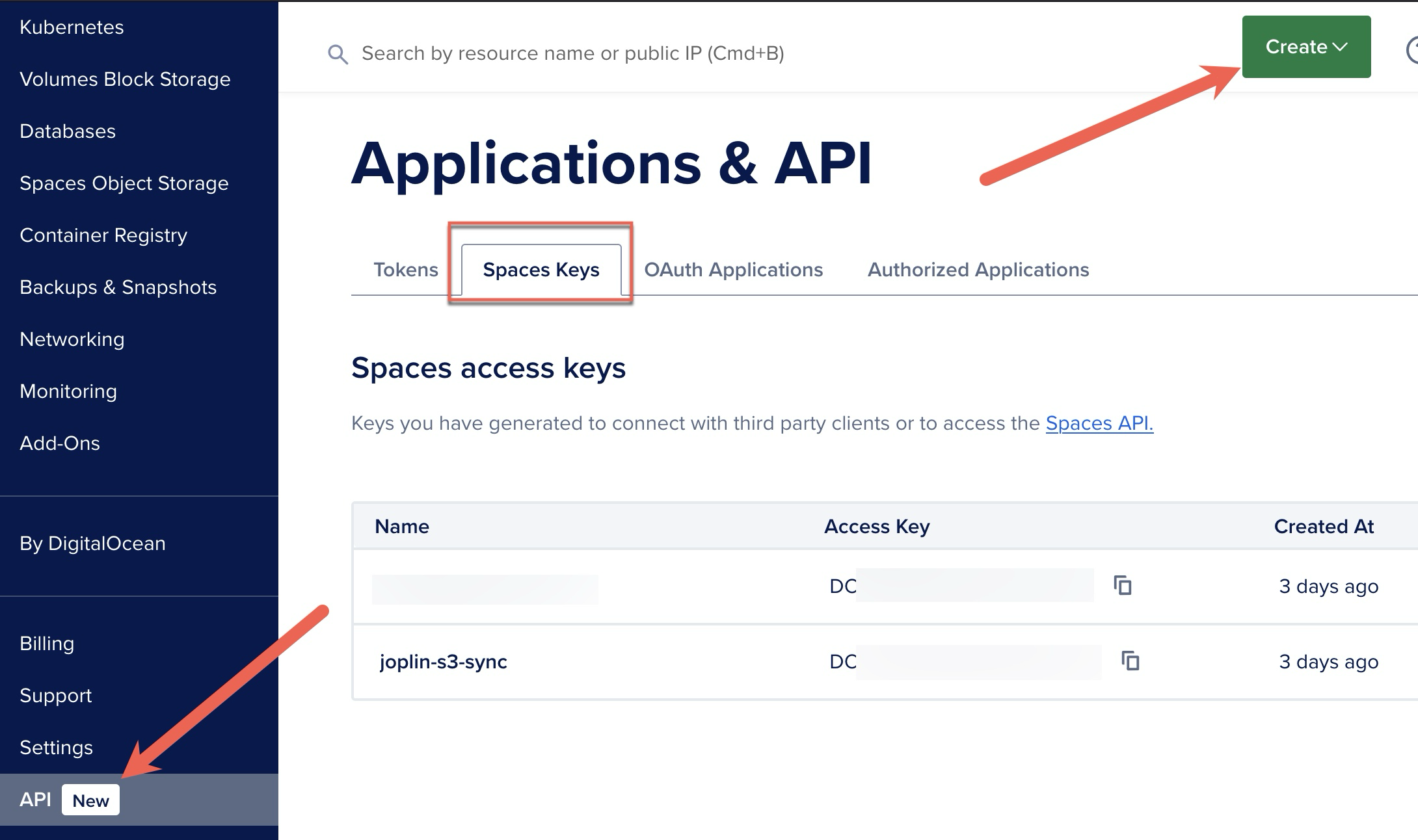 Spaces API Key